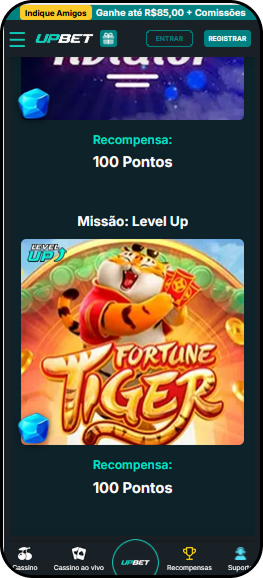 Promoção na Upbet exclusiva para o slot Fortune Tiger