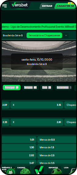 Casa legalizada Vera.Bet com mercados para jogos do Brasileirão