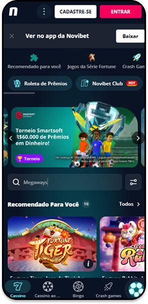 Cassino Novibet com torneios semanais e prêmios em dinheiro