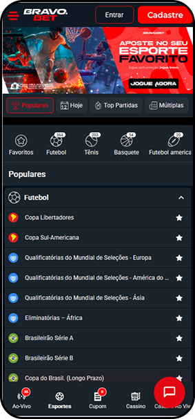 Casa de aposta legalizada Bravo.Bet com mercados para Libertadores e Sul-Americana