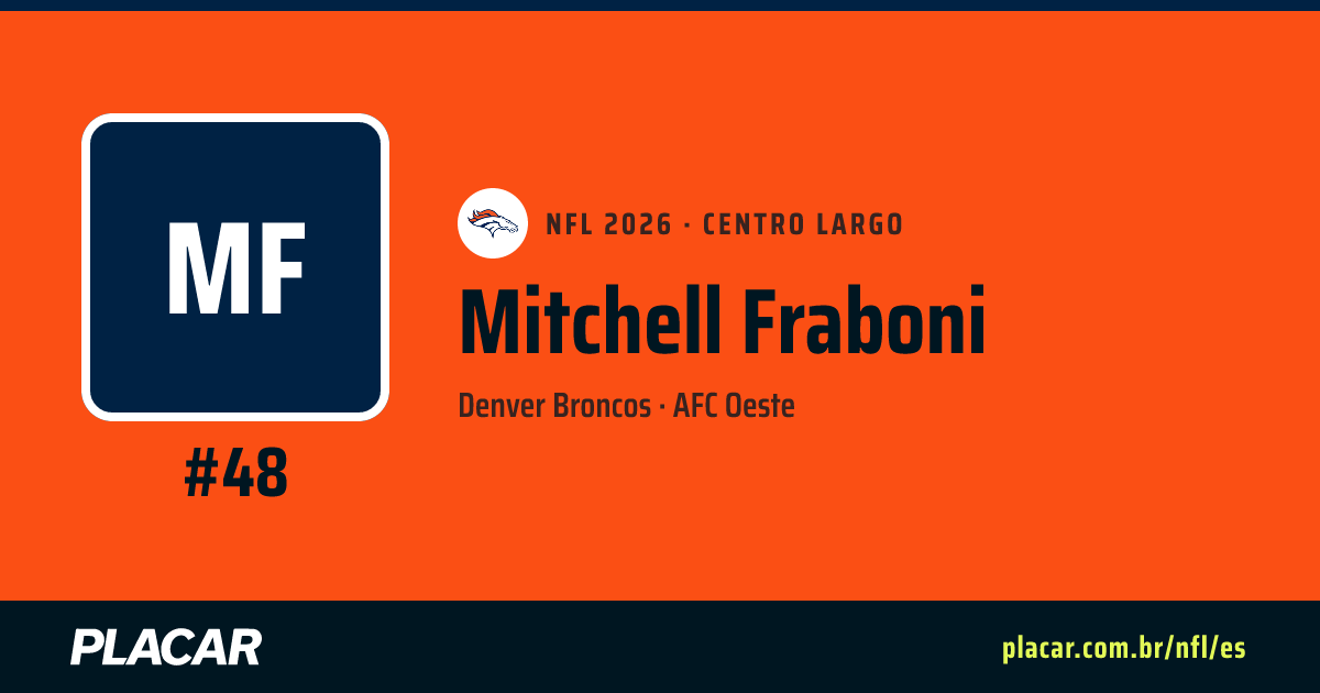 Mitchell Fraboni: estadísticas, partidos y perfil en la NFL 2026 | Placar
