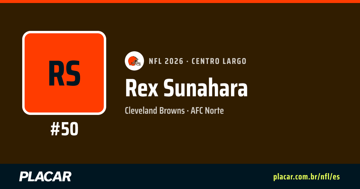Rex Sunahara: estadísticas, partidos y perfil en la NFL 2026 | Placar