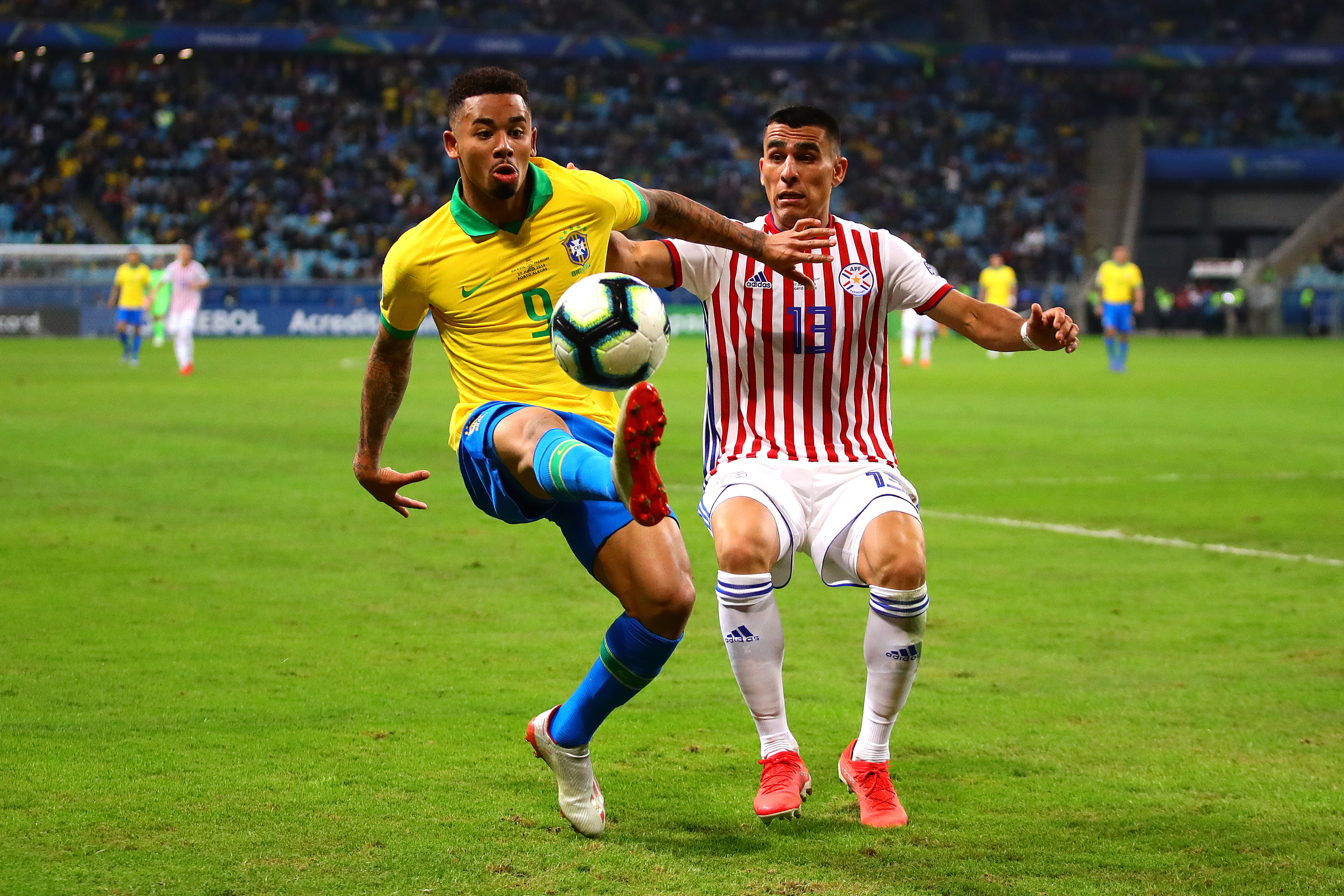 Gabriel Jesus em Brasil x Paraguai na Copa América de 2019