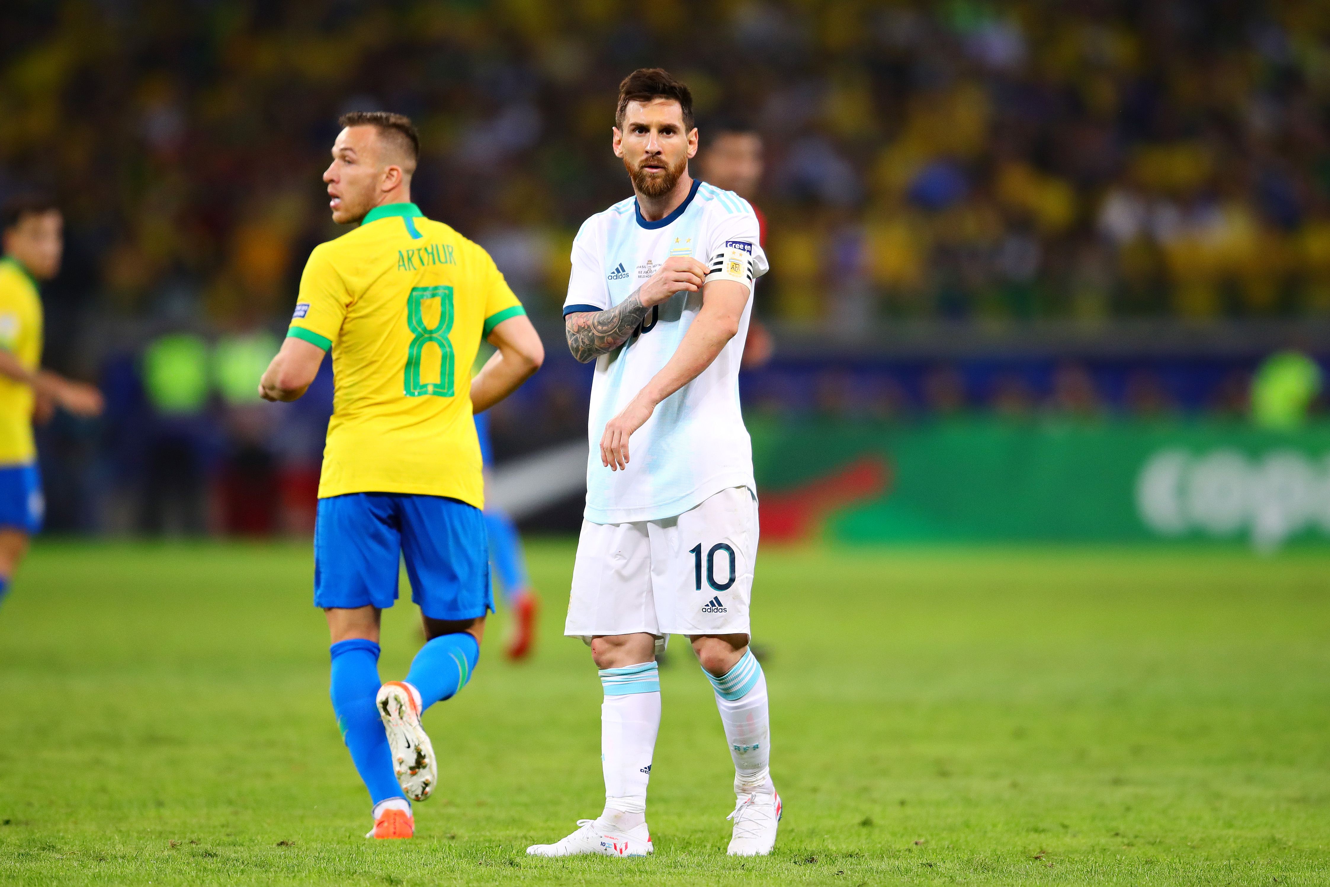 Messi em ação contra o Brasil na Copa América de 2019