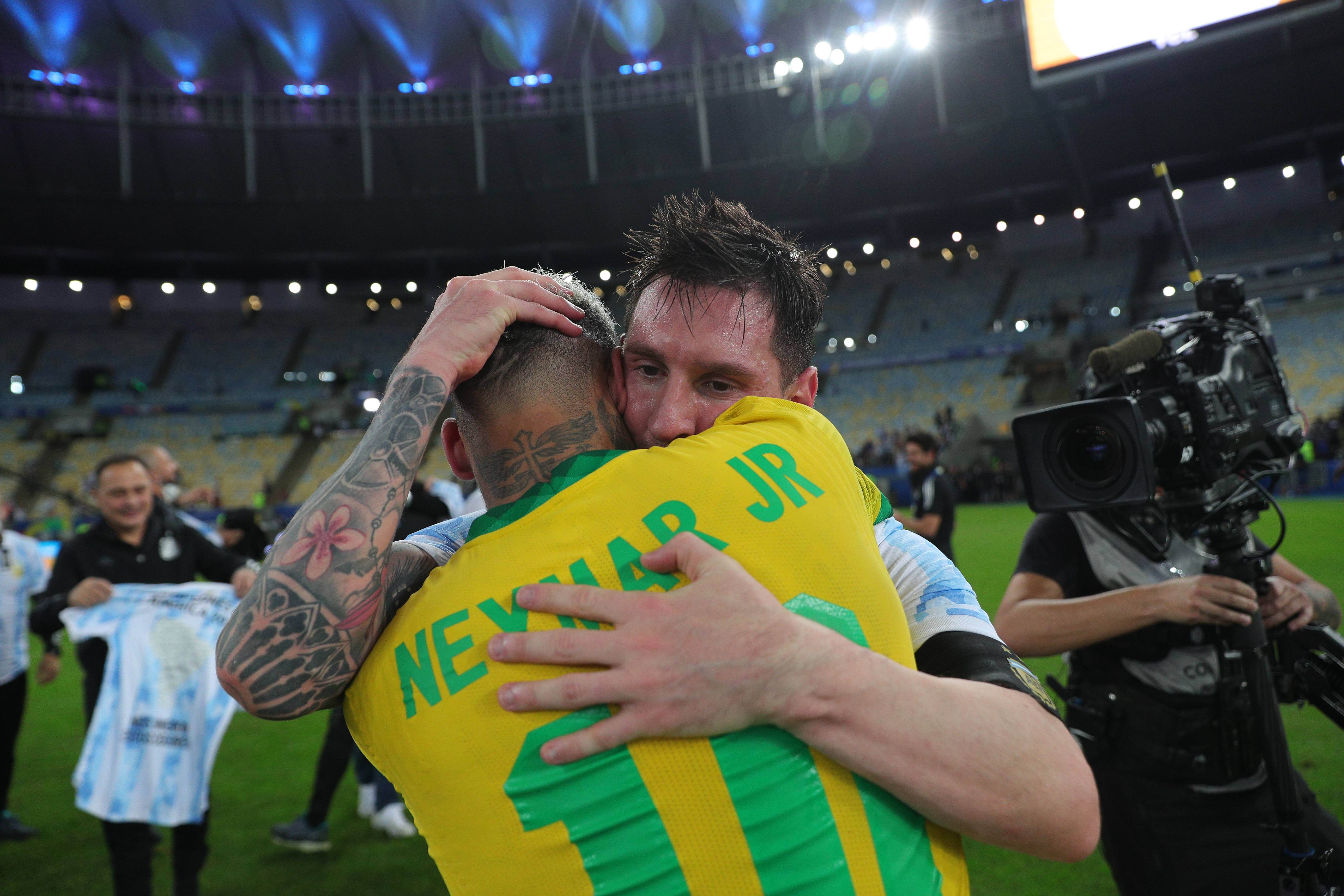 Neymar e Lionel Messi na final da Copa América -