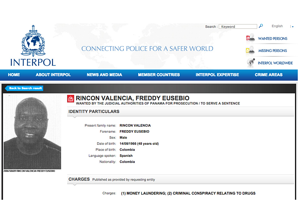 Freddy Rincón volta à lista de procurados da Interpol