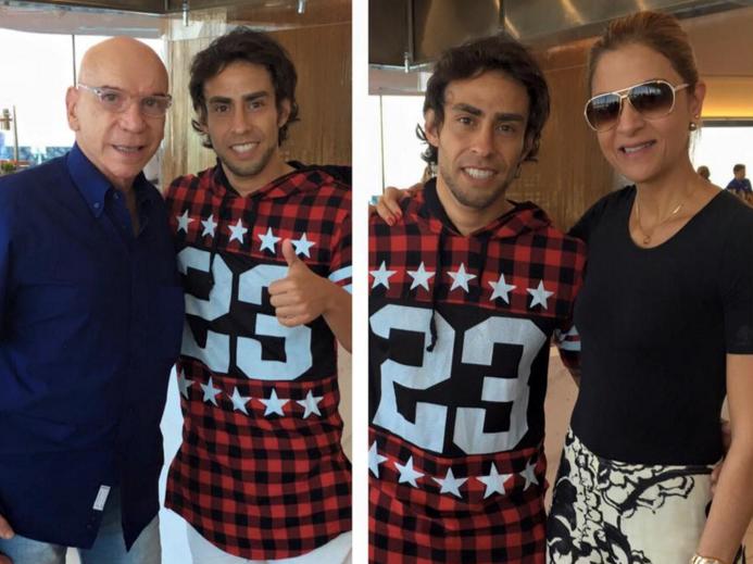 Patrocinador do Palmeiras posa com Valdivia e instiga torcedores