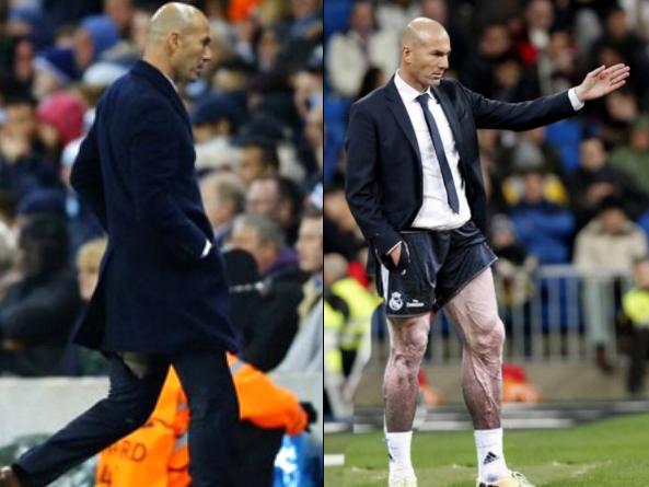 Zidane se exalta e rasga a calça durante show de Cristiano