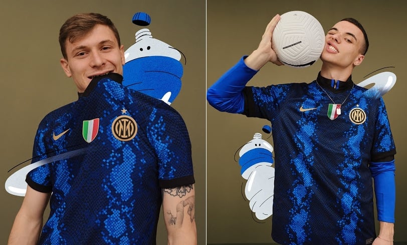 Inter de Milão lança camisa com novo escudo e ‘pele de cobra’