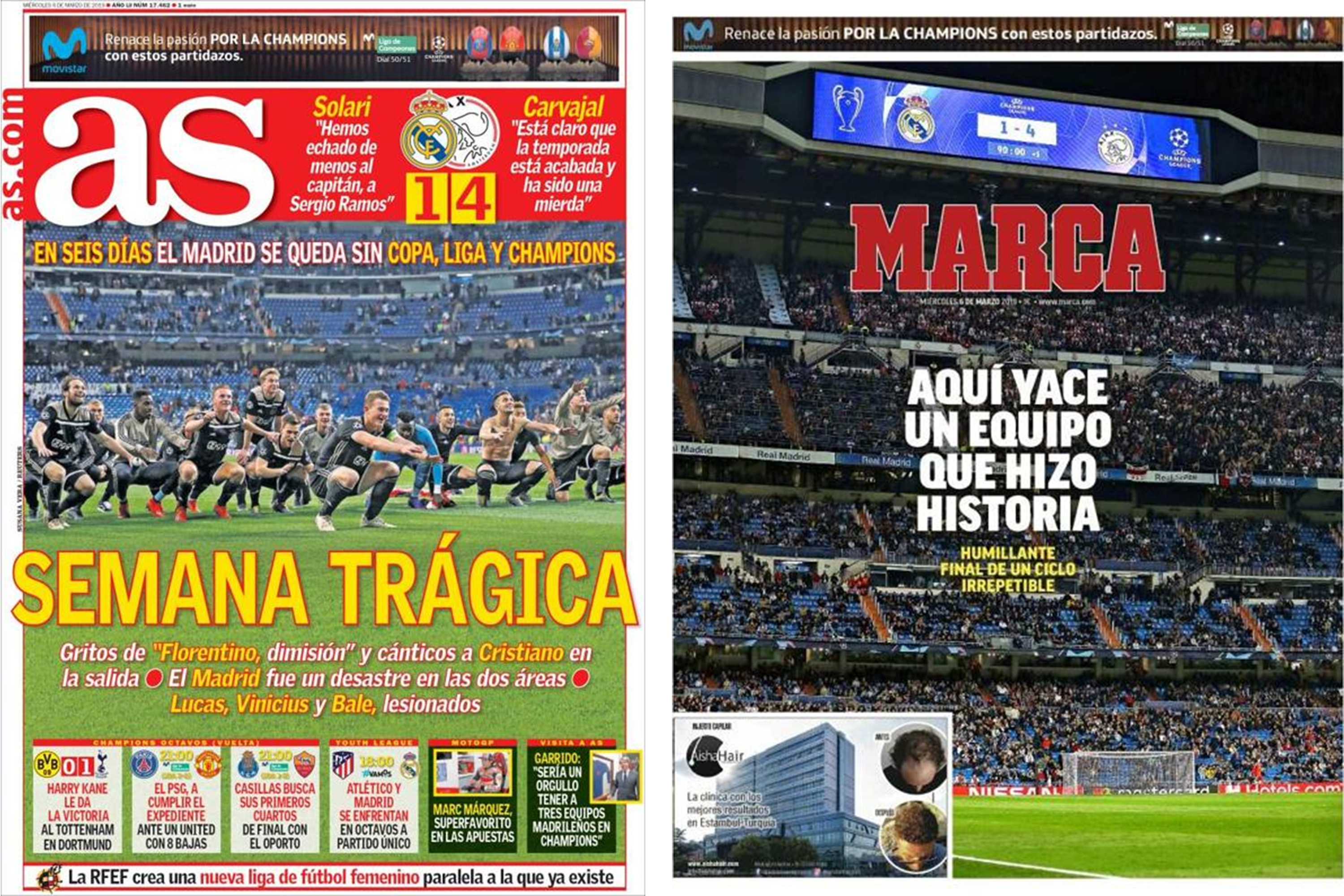 Jornais de Madri falam em ‘fim de ciclo’ após goleada sofrida pelo Real