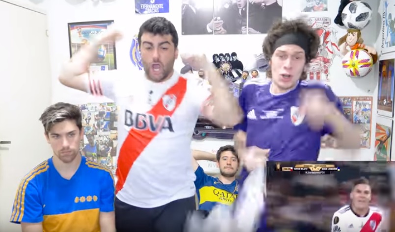As reações de 4 amigos (2 do River e 2 do Boca) à decisão da Libertadores