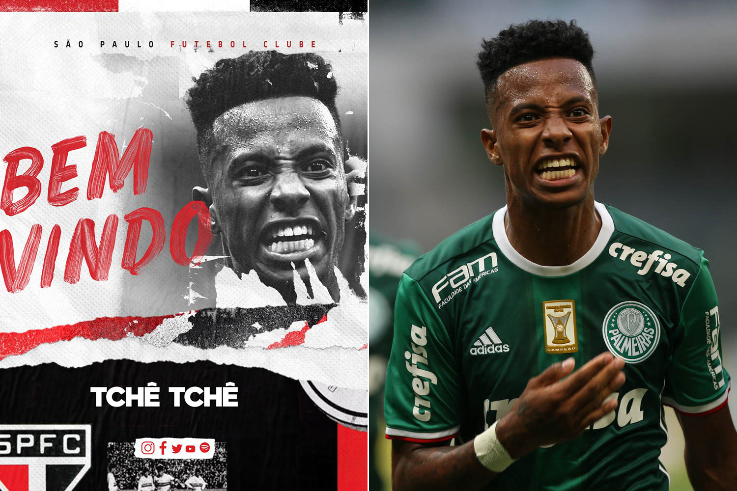 Gafe: São Paulo anuncia Tchê Tchê com foto de gol… contra o São Paulo