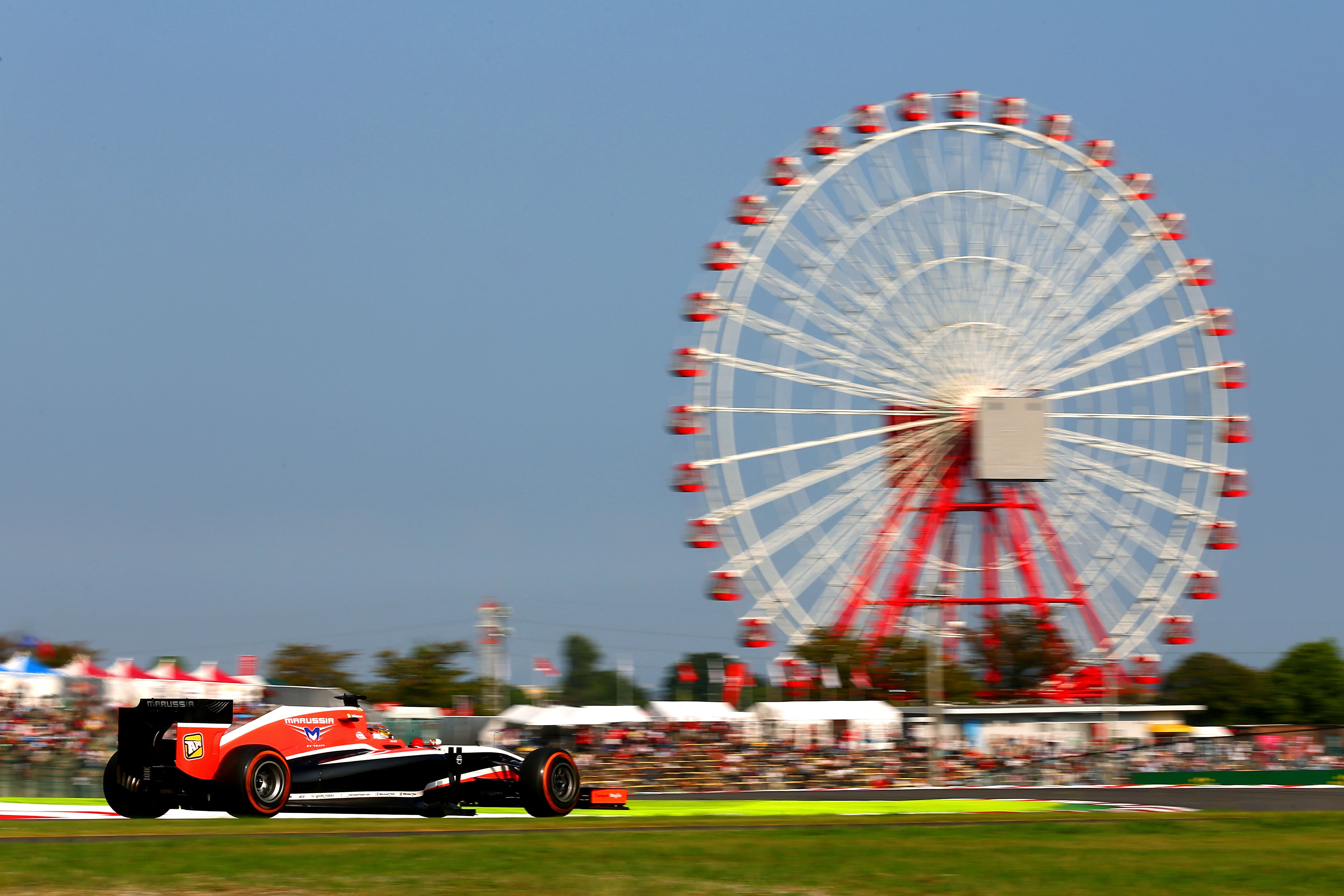 Marussia de Jules Bianchi, nos treinos para o GP do Japão, um dia antes do acidente do francês