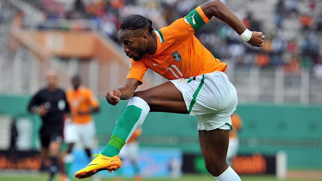 O atacante Didier Drogba é a principal estrela da seleção da Costa do Marfim