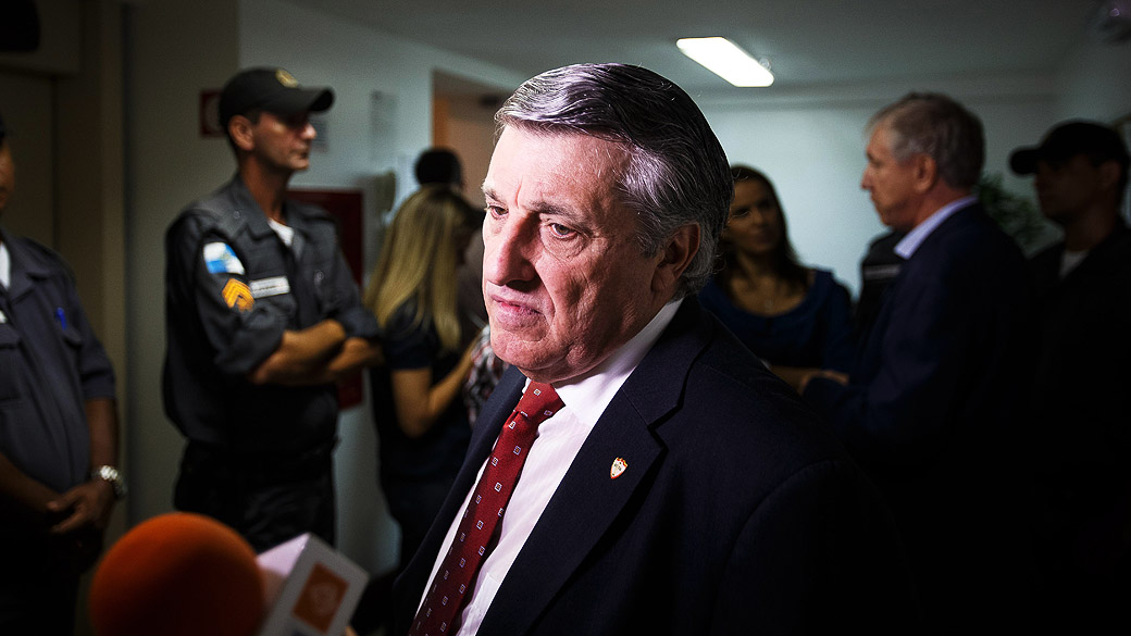 Manuel da Lupa, então presidente da Portuguesa, no julgamento do clube no caso Héverton na sede do STJD, no Rio de Janeiro