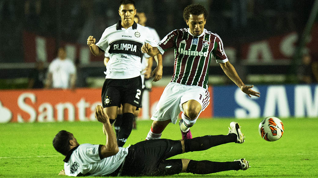 Wellington Nem durante partida entre Fluminense x Olímpia pela Libertadores 2013 realizado no Rio de Janeiro