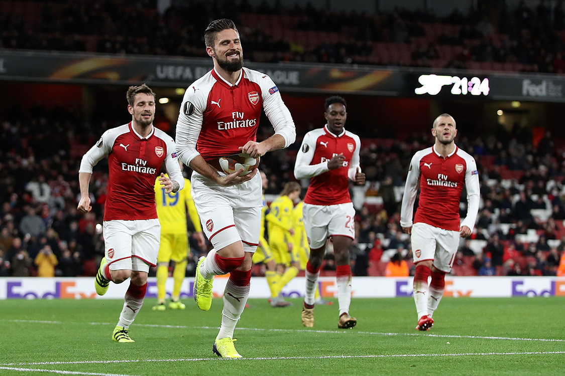 Liga Europa: Arsenal goleia e Estrela Vermelha quebra jejum