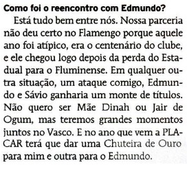 Entrevista de Romário na edição de janeiro de 2000