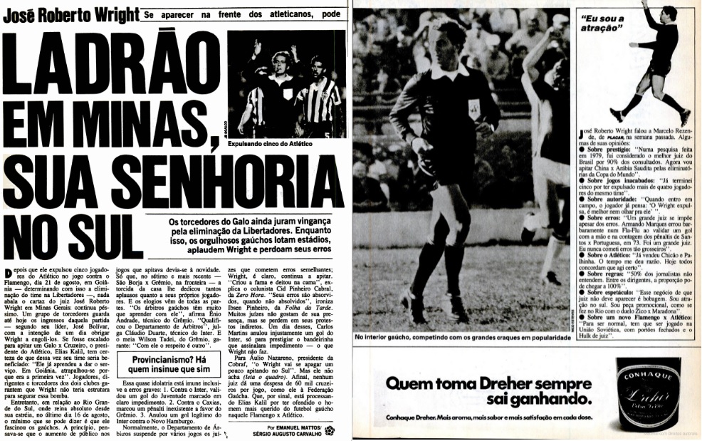 Matéria de 1981 sobre a mudança de Wright para Rio Grande do Sul