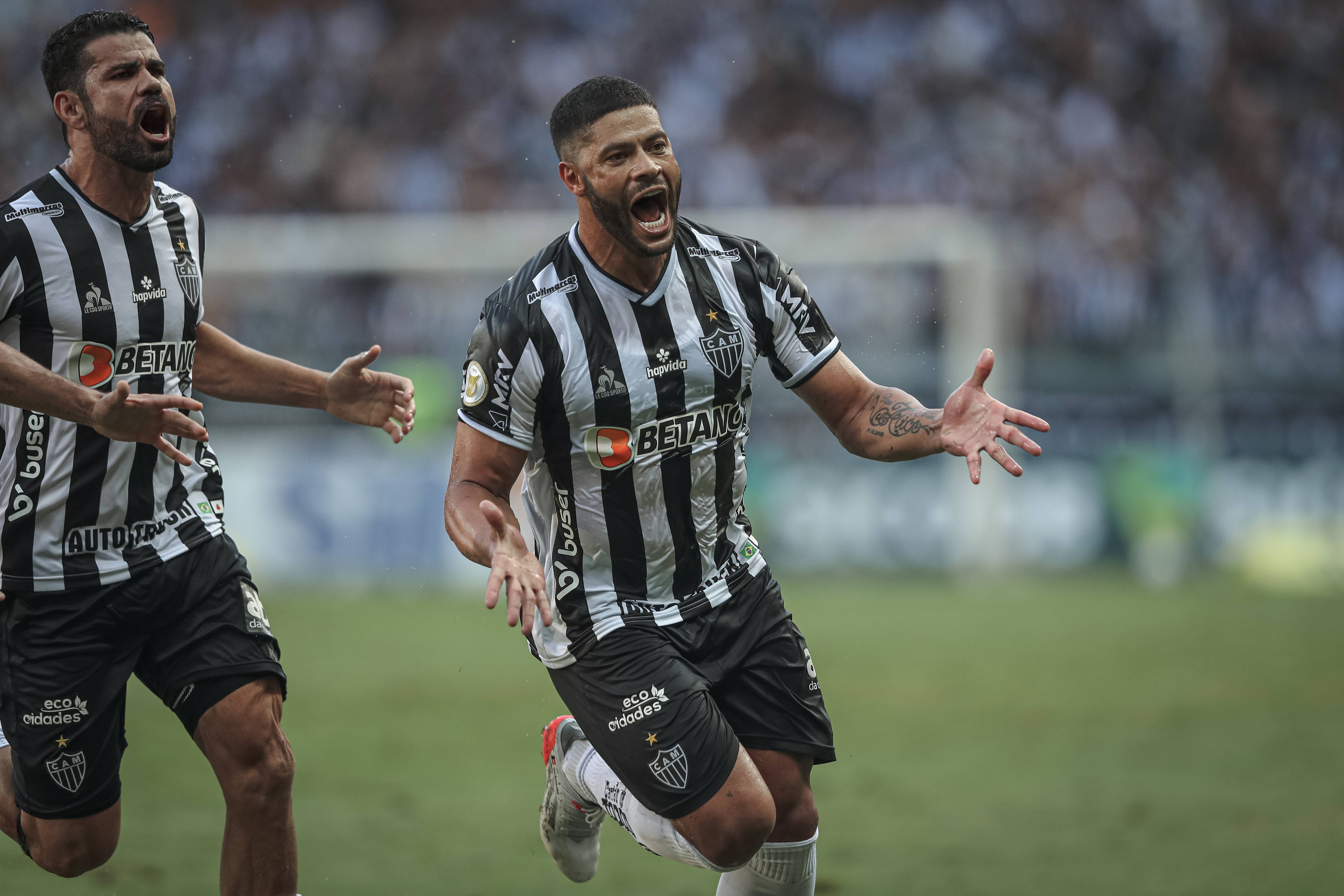 Hulk celebra seu gol pelo Atlético-MG contra o Fluminense -