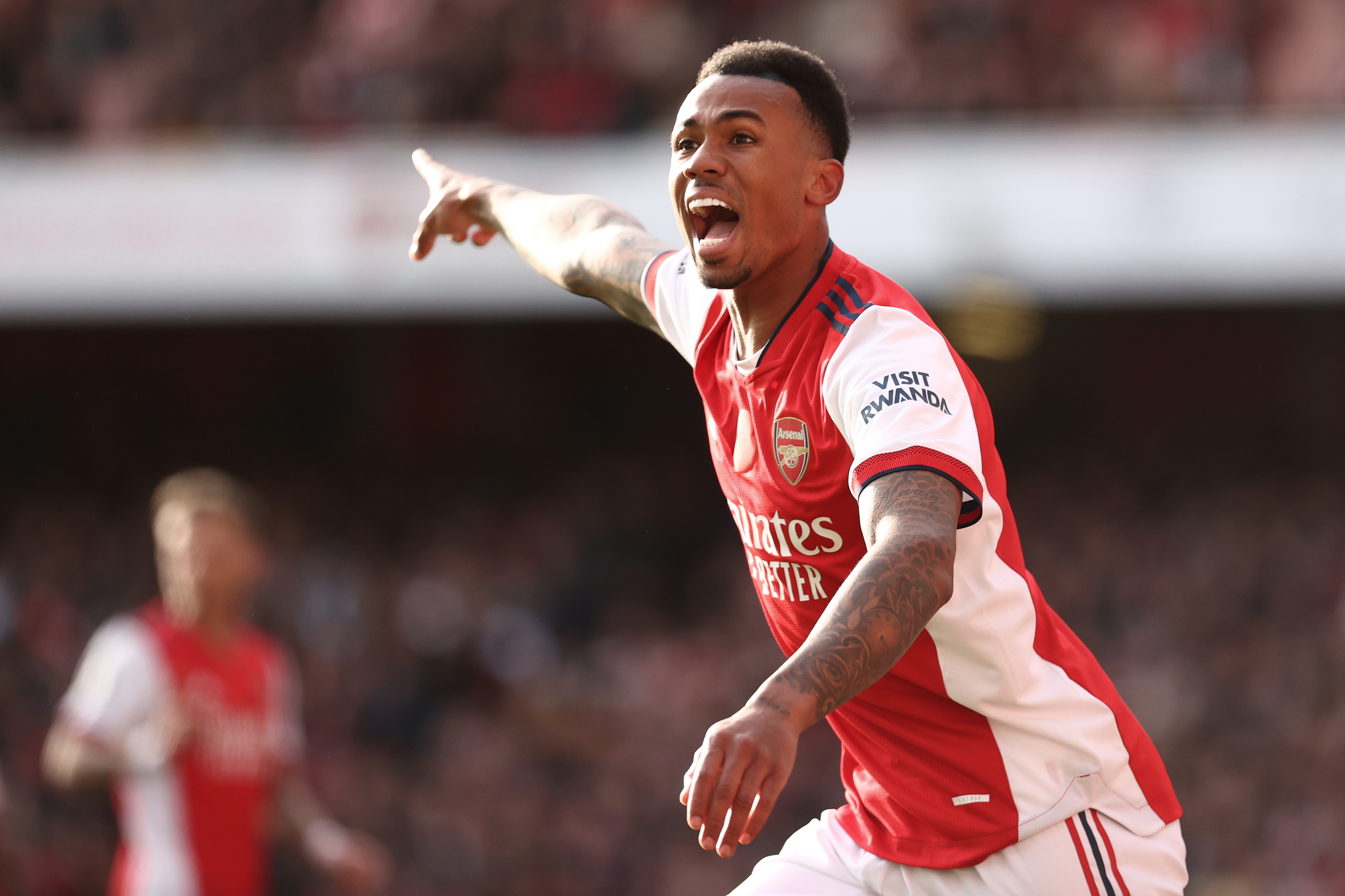 Gabriel em ação pelo Arsenal nesta temporada -