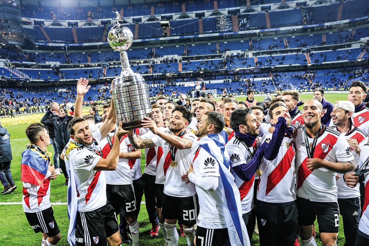 Foto da partida do River Plate x Boca Juniors correspondente à final do retorno da Copa Libertadores de 2018, realizada no estádio Santiago Bernabeu
