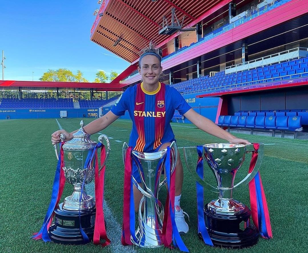 Alexia Putellas peça fundamental do Barcelona na conquista da Tríplice Coroa em 2021
