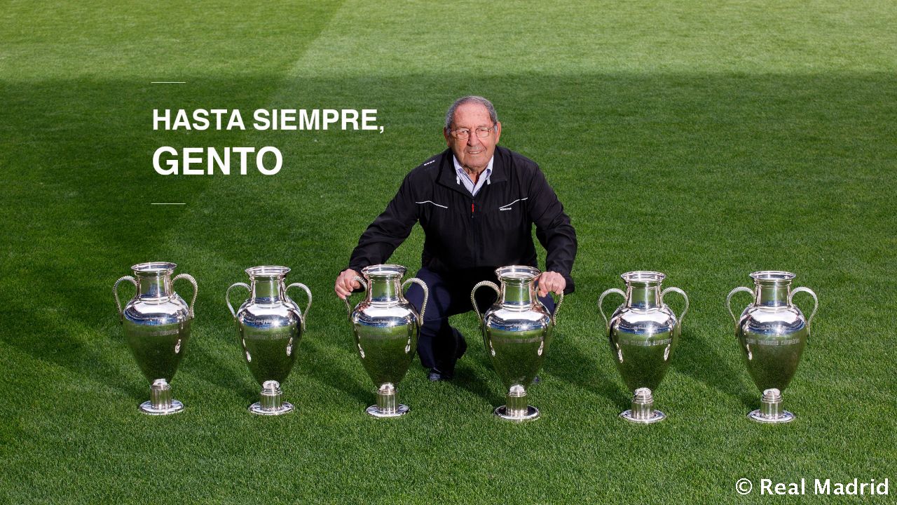 Recordista: Francisco Gento com suas seis taças da Liga dos Campeões pelo Real Madrid