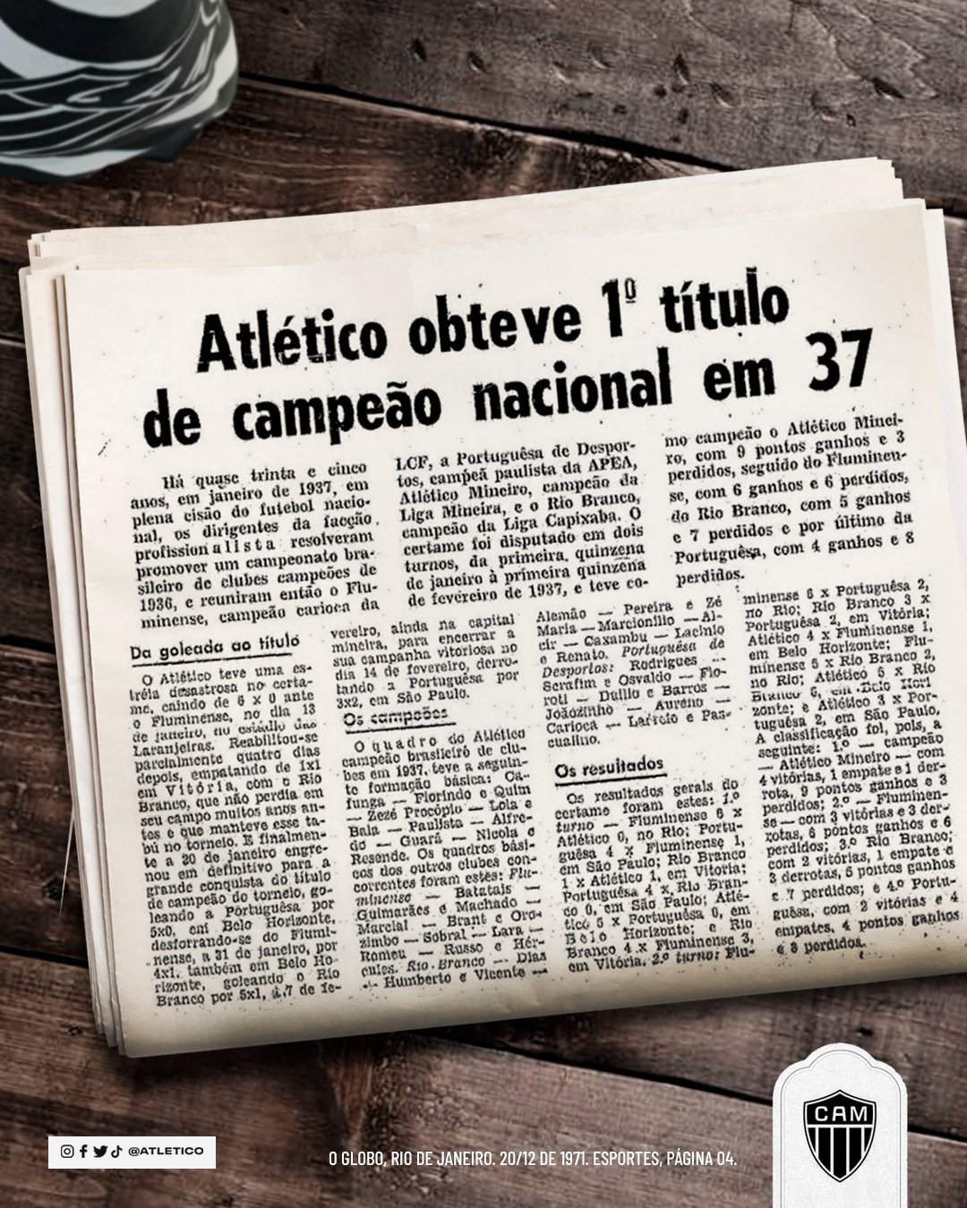 F314518A-8269-4CED-B780-B4DAD91E4BBF 34 anos depois, O Globo reconheceu título de 1937 como primeiro brasileiro -