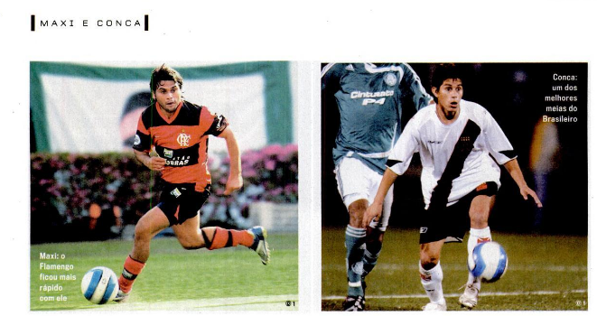 Maxi, do Flamengo, e Darío Conca, do Vasco, na PLACAR de 2007