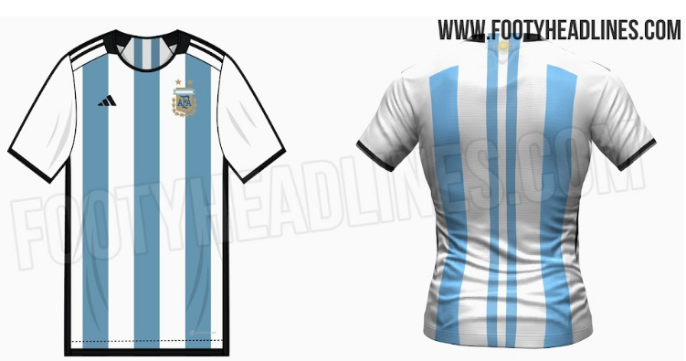 Camisa da seleção argentina segundo site Footy Headlines