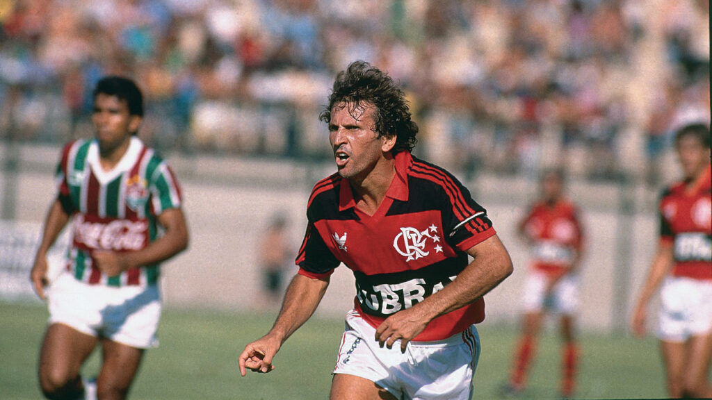 Zico durante jogo entre Flamengo 5 x 0 Fluminense em sua despedida do Flamengo, no Estádio Muniipal de Juíz de Fora.