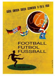 Cartaz com a chamada para o mundial de 1958 -
