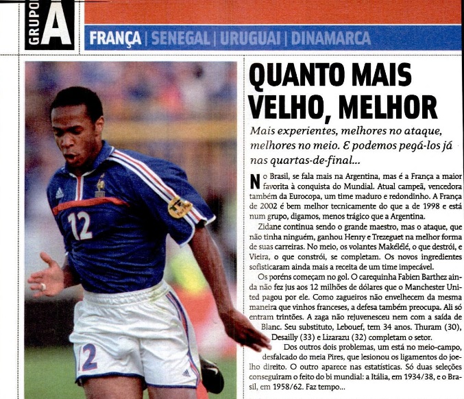 França no guia da Copa de 2002