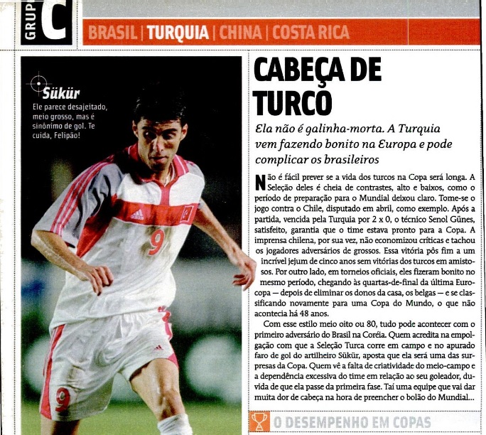 Turquia no guia da Copa de 2002