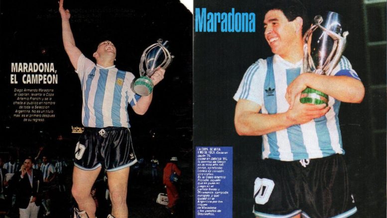 Imprensa argentina exaltou a taça de Maradona, à época