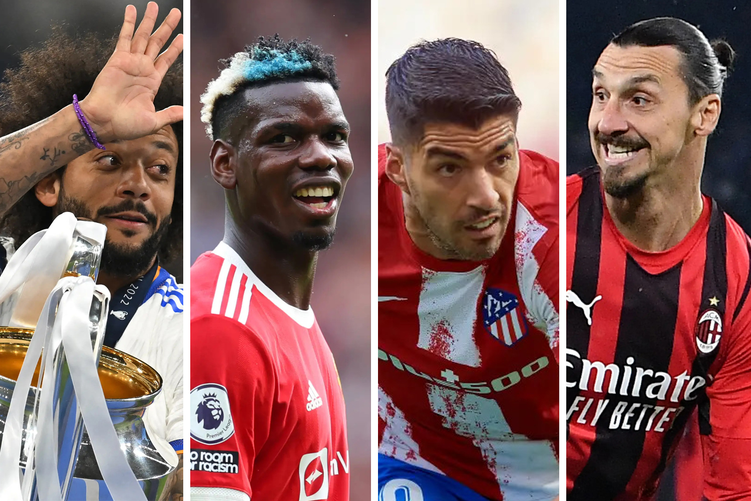 Marcelo, Pogba, Suárez, Ibrahimovic… nove craques livres no mercado