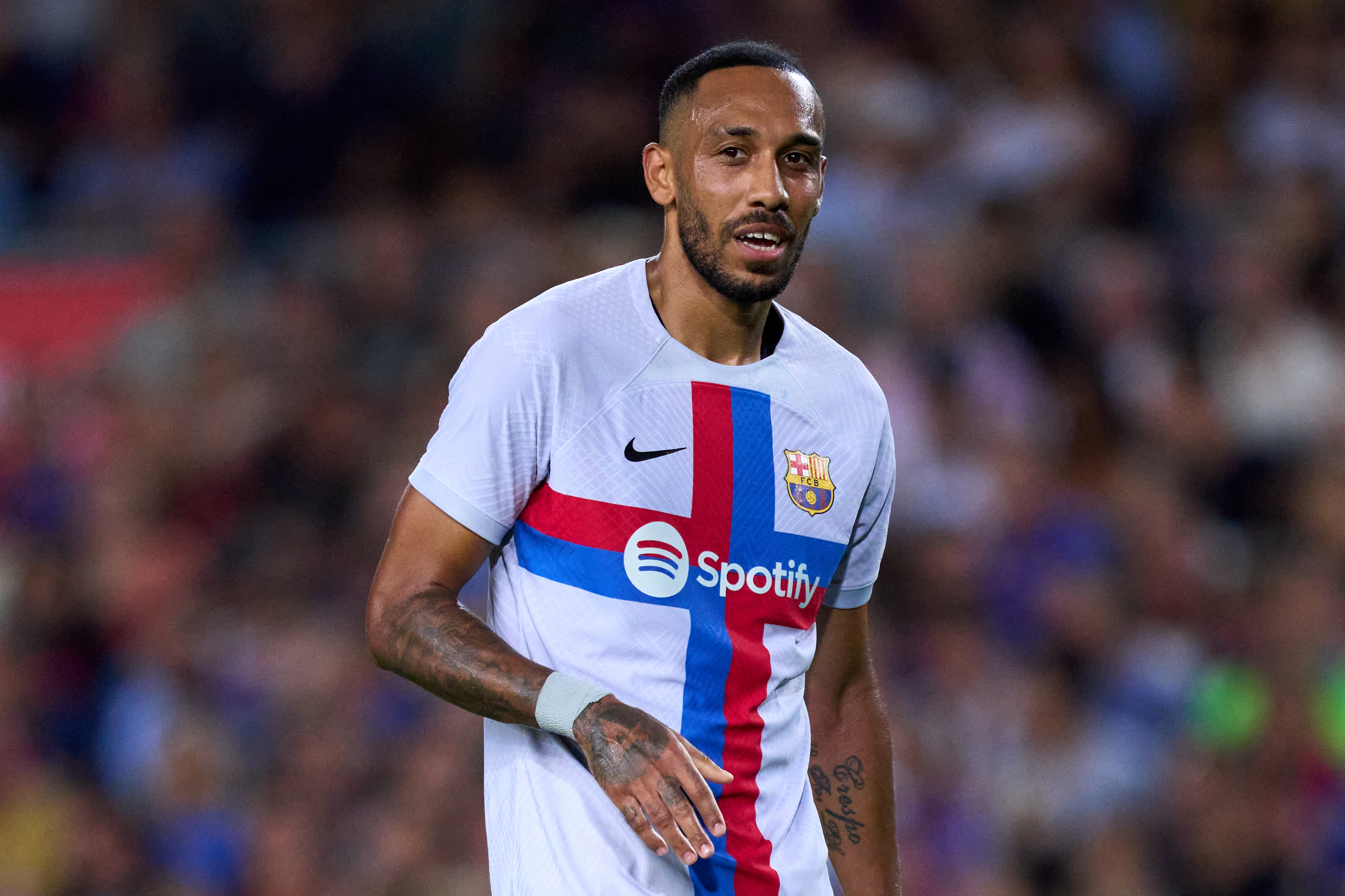 Aubameyang em ação pelo Barcelona