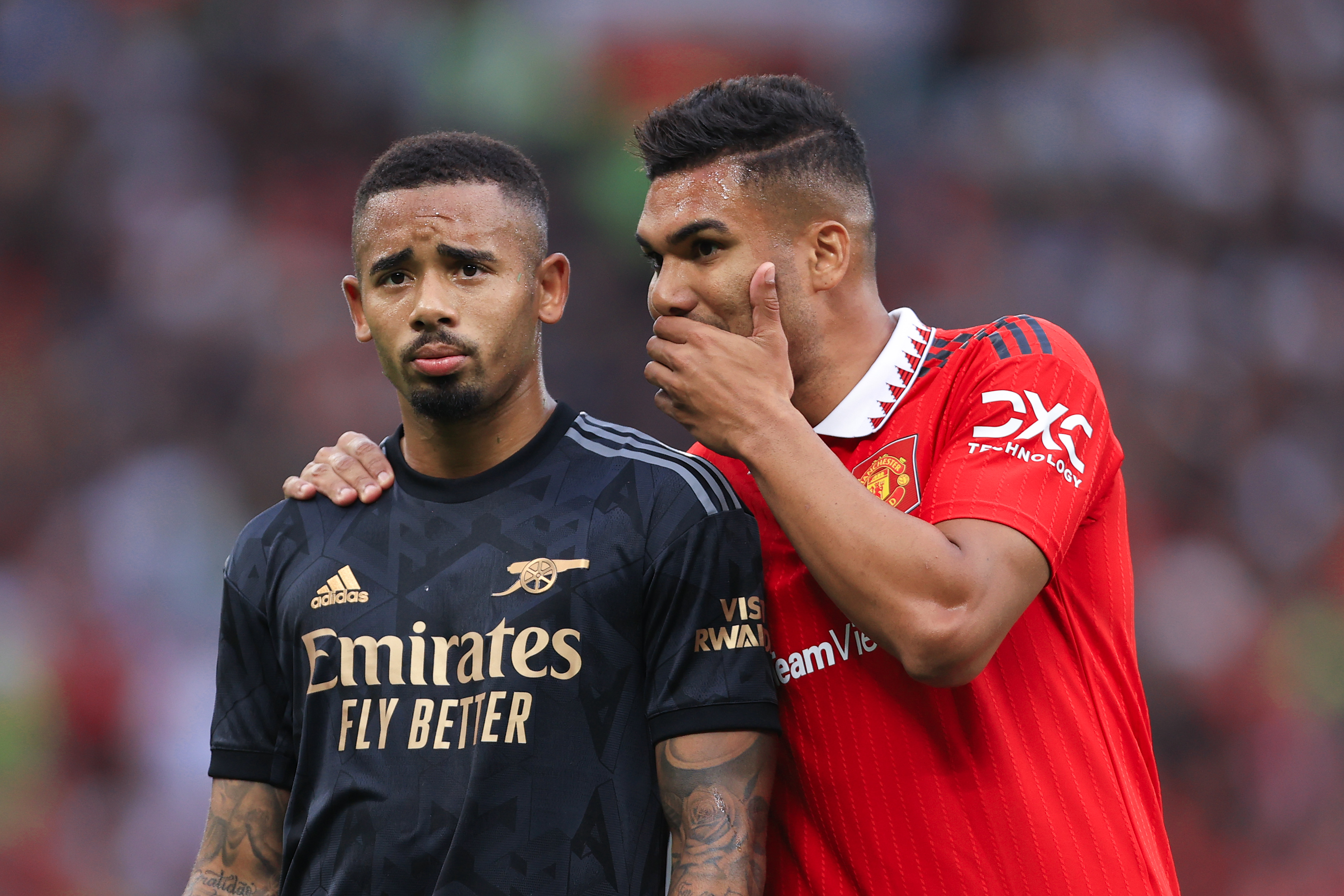Gabriel Jesus, do Arsenal, e Casemiro, do Manchester United