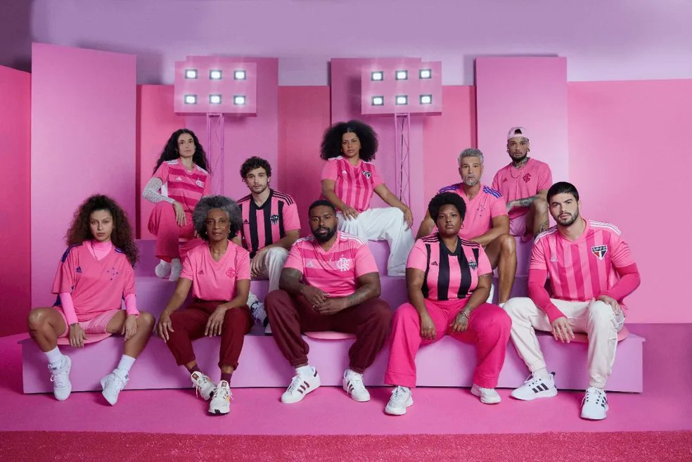 Outubro Rosa: Adidas lança nova coleção de camisas de clubes brasileiros