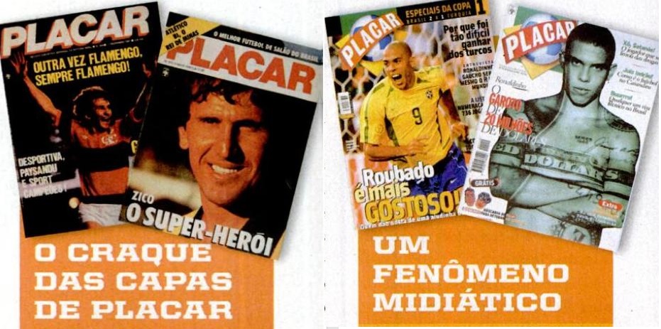 Capas de PLACAR com Zico e Ronaldo