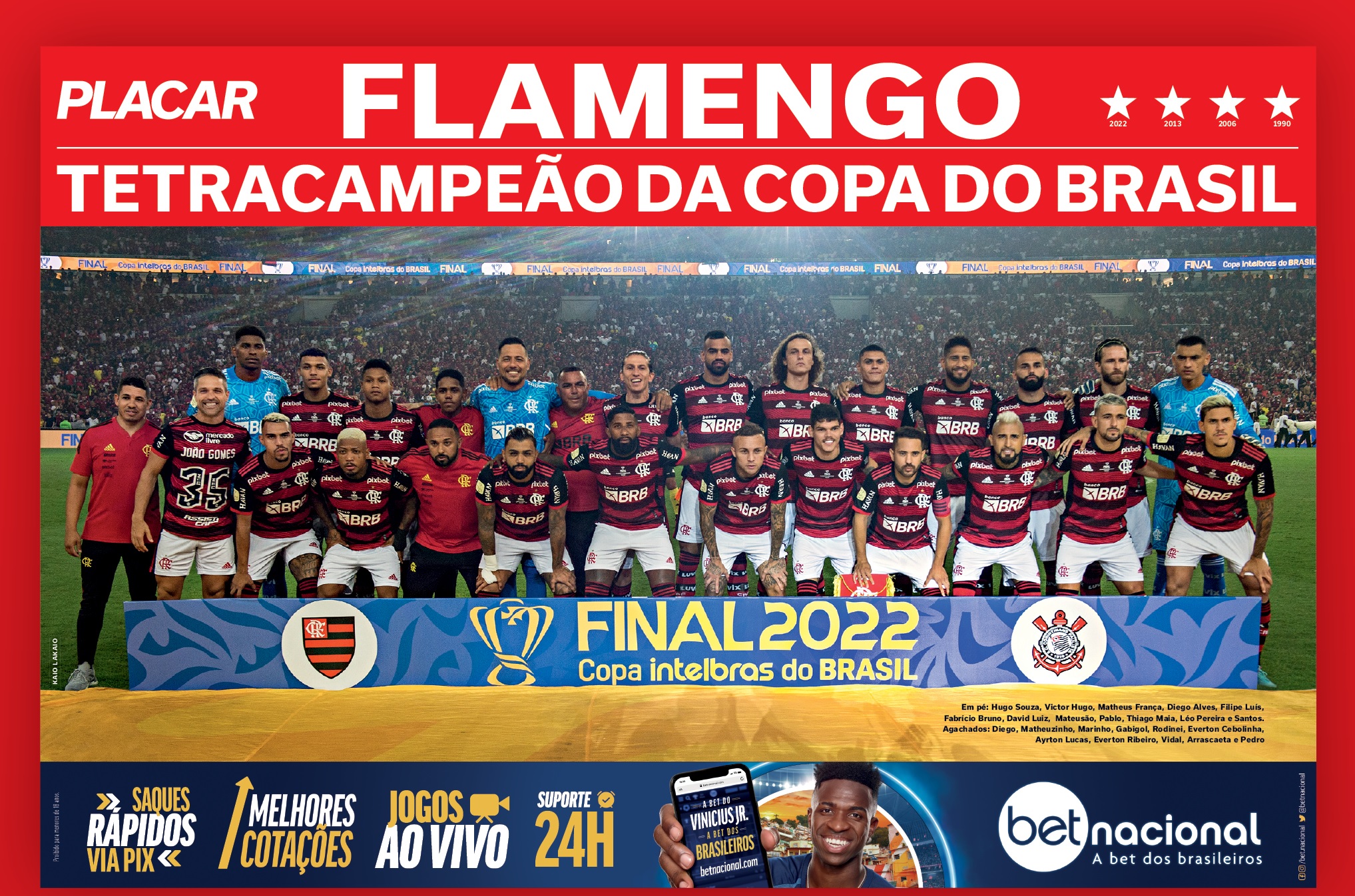 PLACAR lança o pôster do Flamengo, campeão da Copa do Brasil de 2022