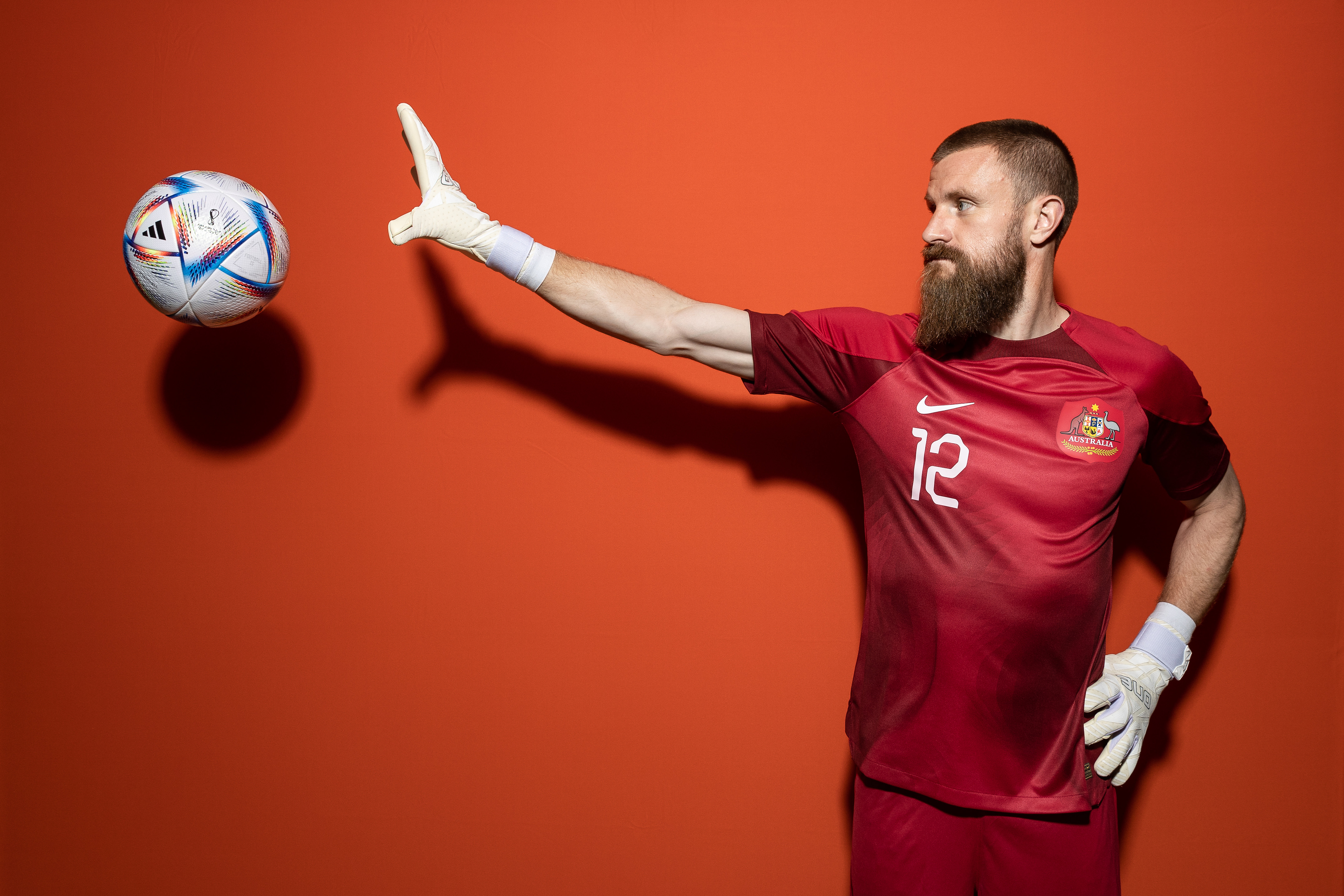 DOHA, QATAR - NOVEMBER 15: Andrew Redmayne of Australia poses during the official FIFA World Cup Qatar 2022 portrait session on November 15, 2022 in Doha, Qatar. (Photo by Ryan Pierse - FIFA/FIFA via Getty Images)
