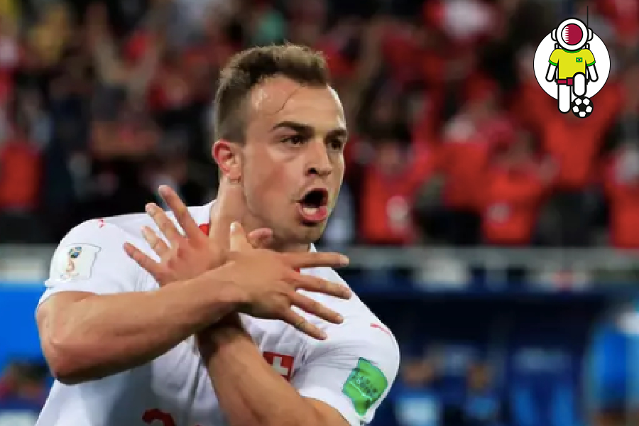 Shaqiri comemora gol da Suíça -