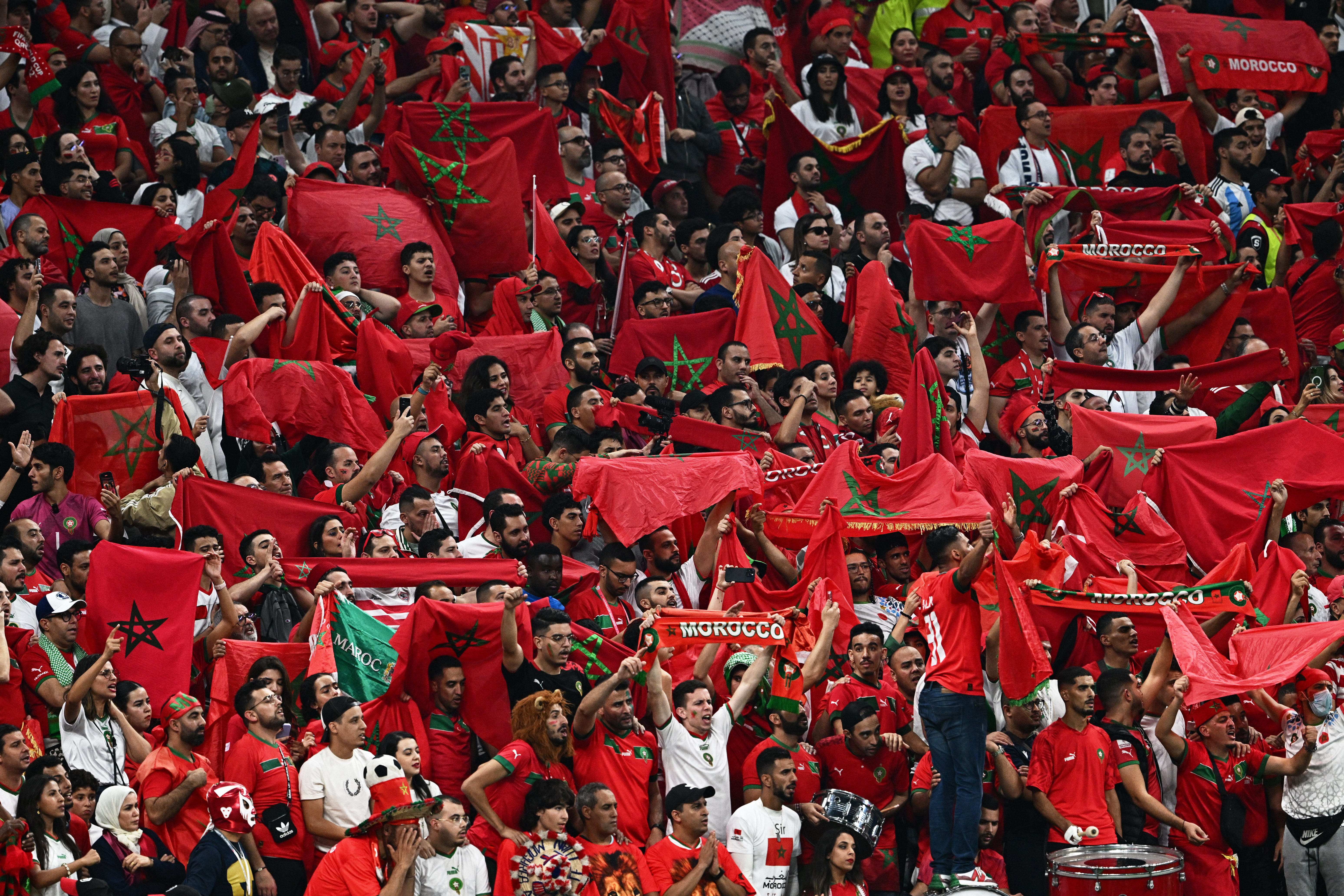 Torcida do Marrocos foi uma das mais presentes e barulhentas da Copa do Mundo no Catar -