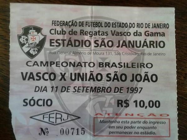 Ingresso da goleada do Vasco
