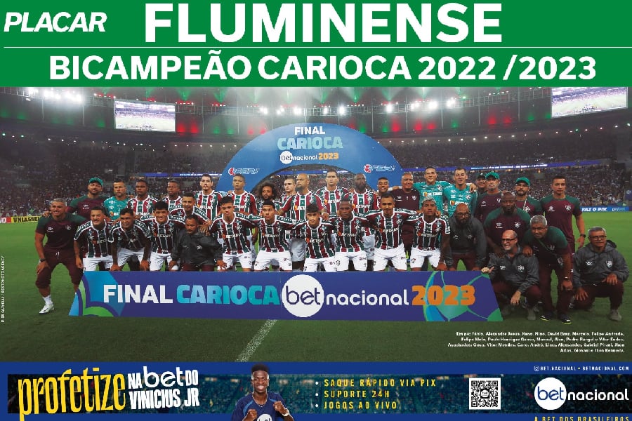 Pôster do Fluminense, campeão carioca de 2023