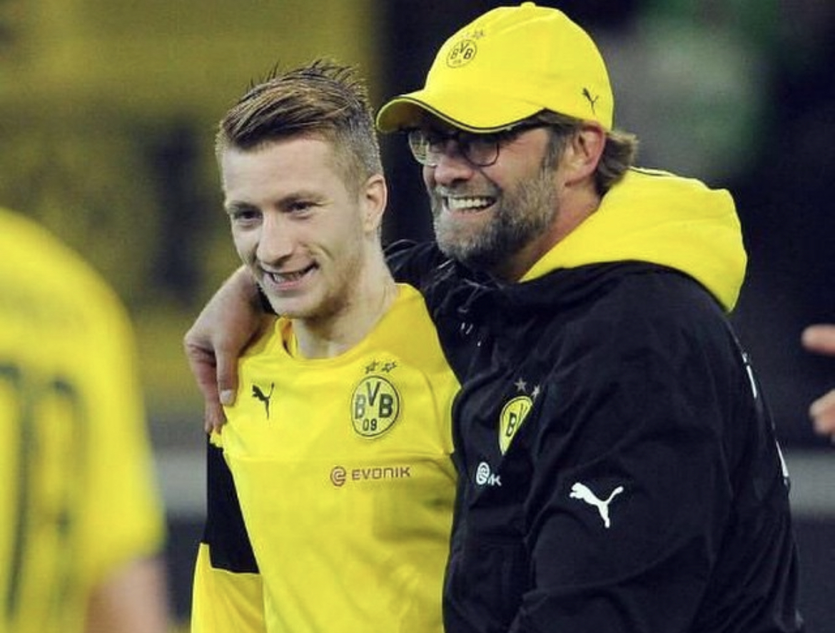 Marco Reus e Jrgen Klopp nos tempos juntos no Borussia Dortmund