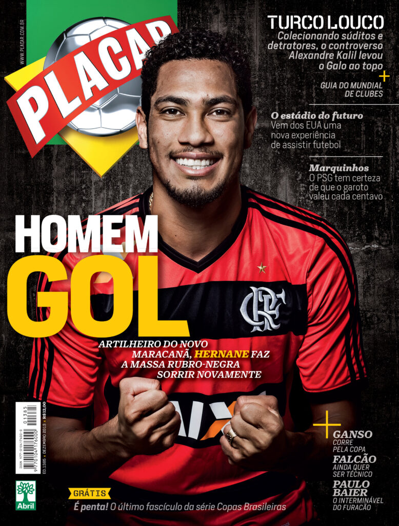 Capa da revista Placar edição 1385, de Dezembro 2013, com o "Homem gol" Hernane