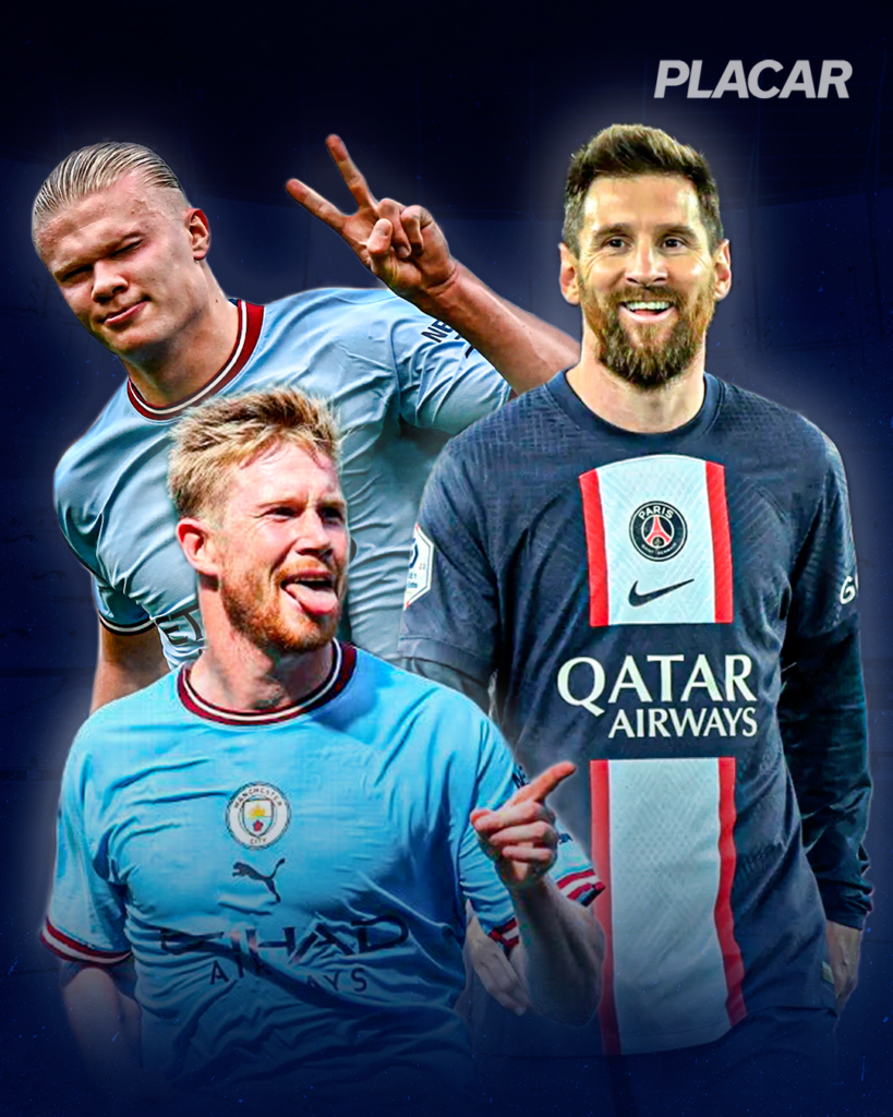 Melhor jogador da Uefa 2022/23: De Bruyne, Messi e Haaland são os